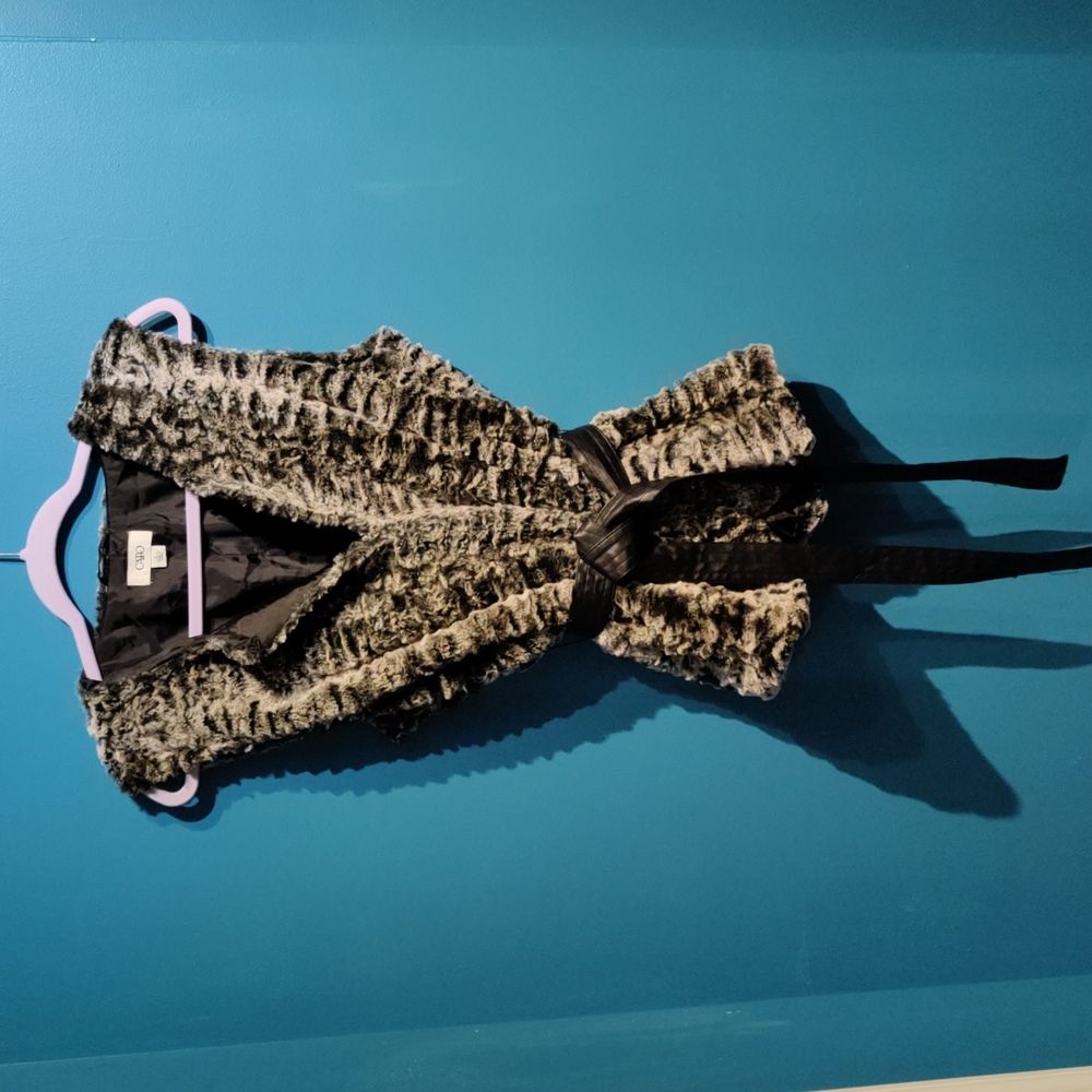 Faux fur black and grey vest by Cato (fits like M)